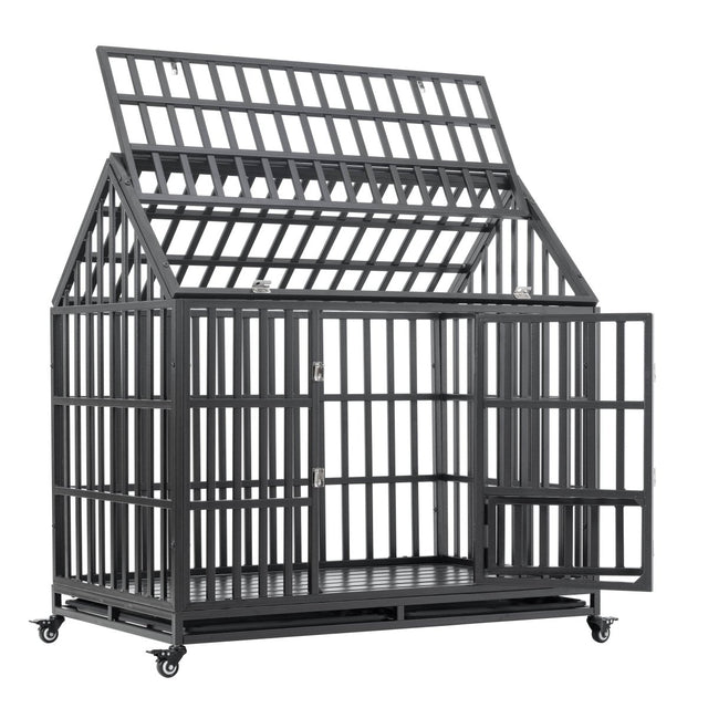 Heavy Duty Carbon Steel Roof Dog Crate Cage - Omega Lifestyles