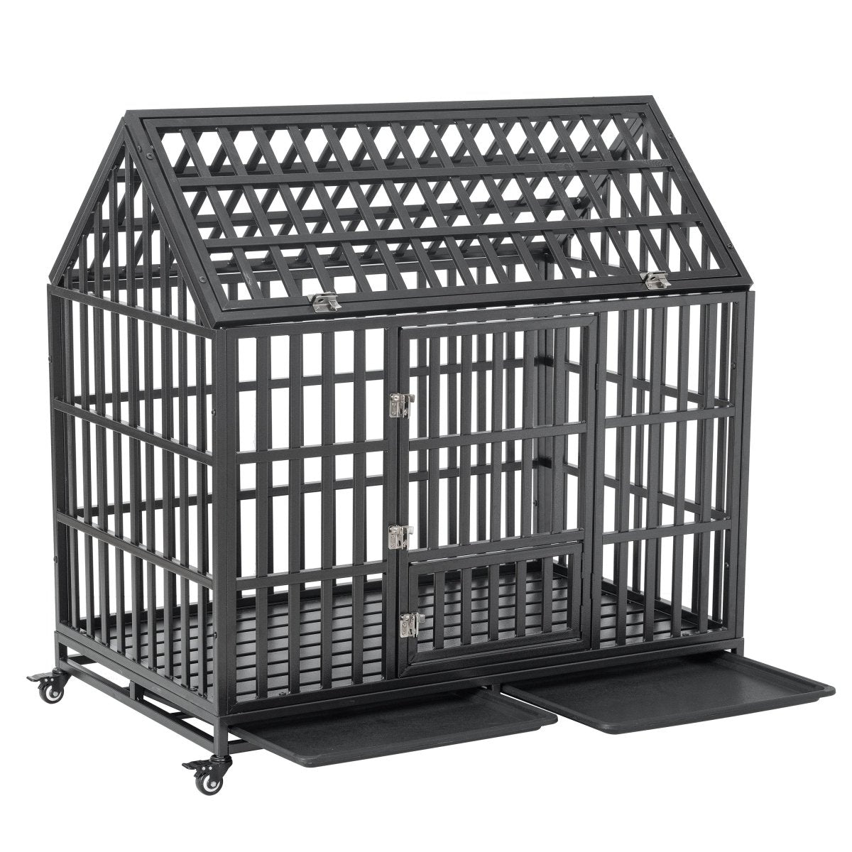 Heavy Duty Carbon Steel Roof Dog Crate Cage - Omega Lifestyles