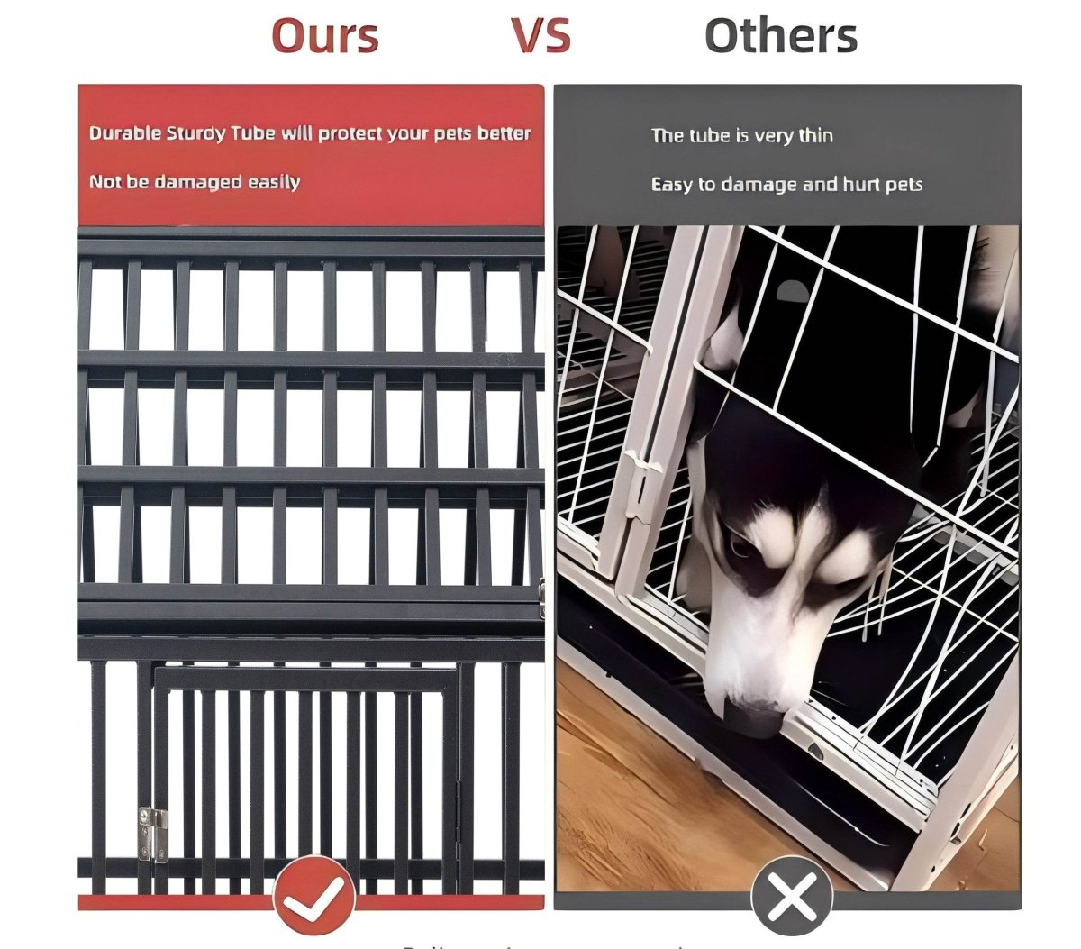 Heavy Duty Carbon Steel Roof Dog Crate Cage - Omega Lifestyles