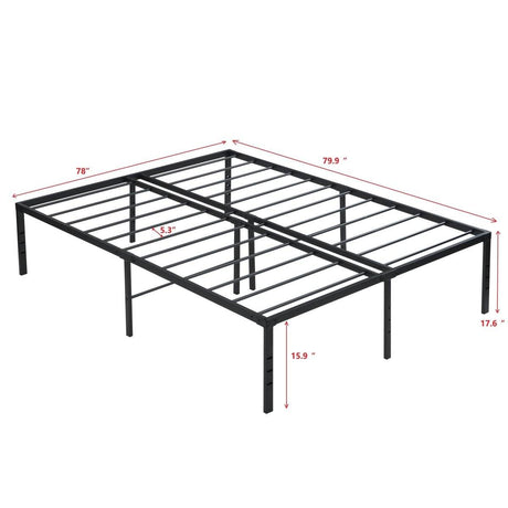 Heavy Duty King Metal Bed Frame With Reinforced Slats - Sleep Galleria