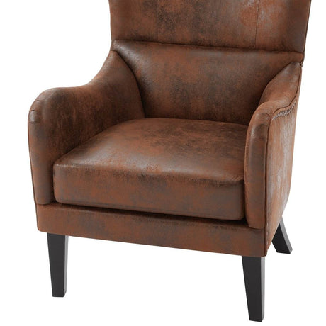 Hi-Back Vintage Distressed Accent Chair With Ottoman - Sleep Galleria