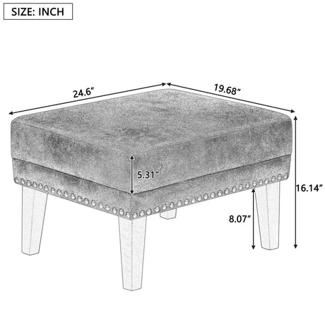 Hi-Back Vintage Distressed Accent Chair With Ottoman - Sleep Galleria