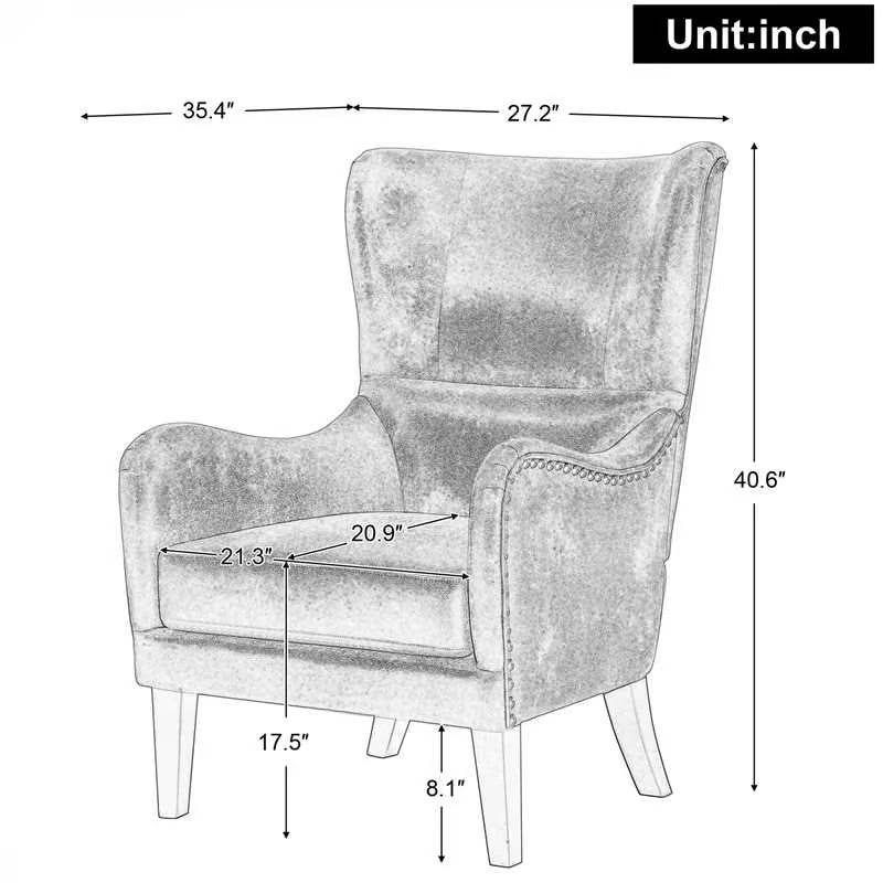 Hi-Back Vintage Distressed Accent Chair With Ottoman - Sleep Galleria