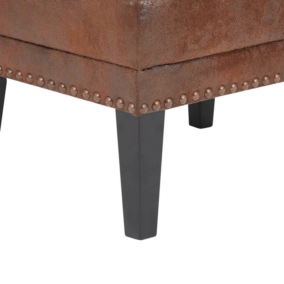 Hi-Back Vintage Distressed Accent Chair With Ottoman - Sleep Galleria