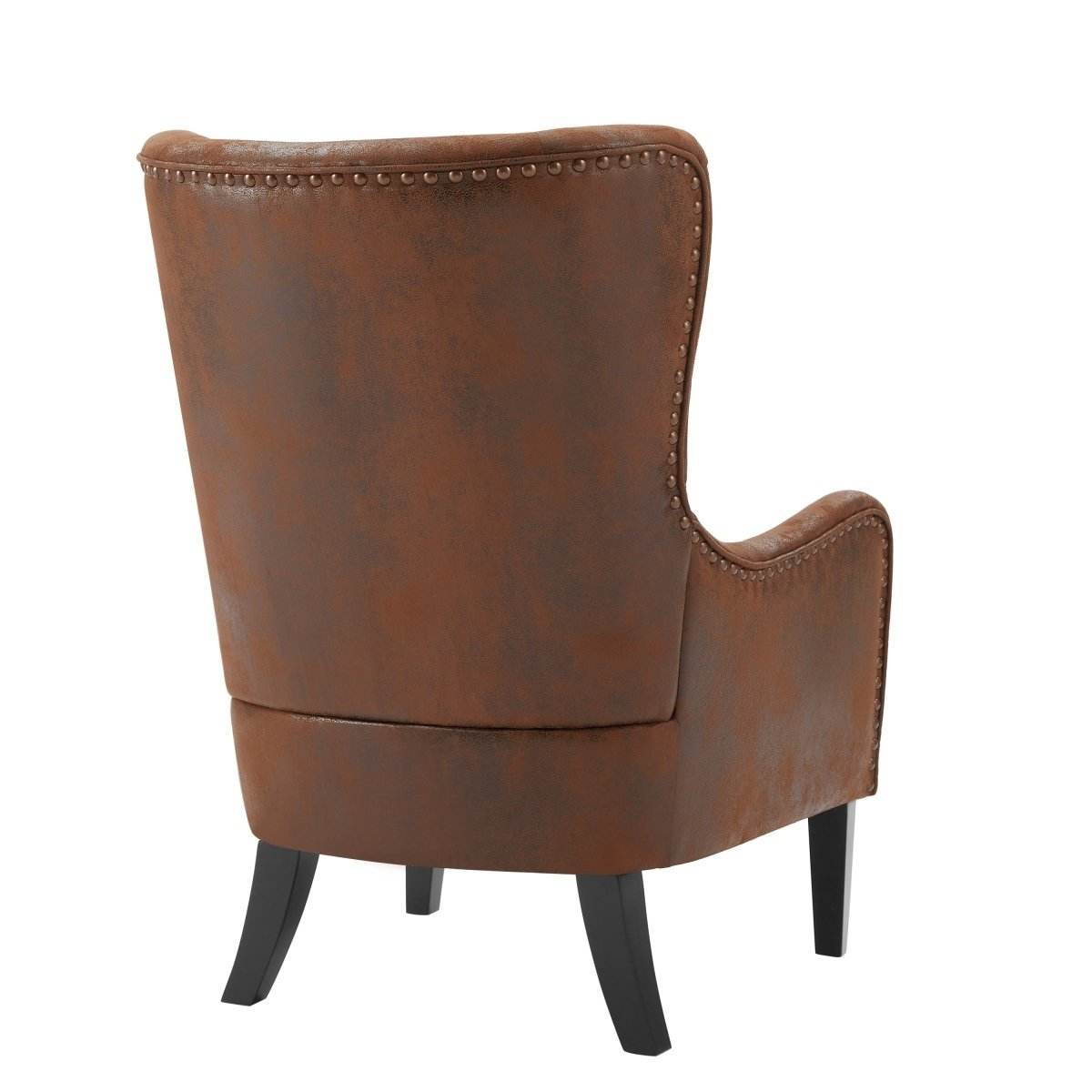 Hi-Back Vintage Distressed Accent Chair With Ottoman - Sleep Galleria