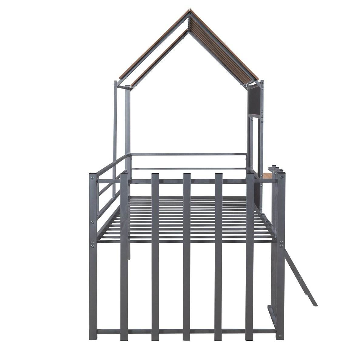 House-Shaped Metal Twin Loft Bunk Bed Frame - Sleep Galleria