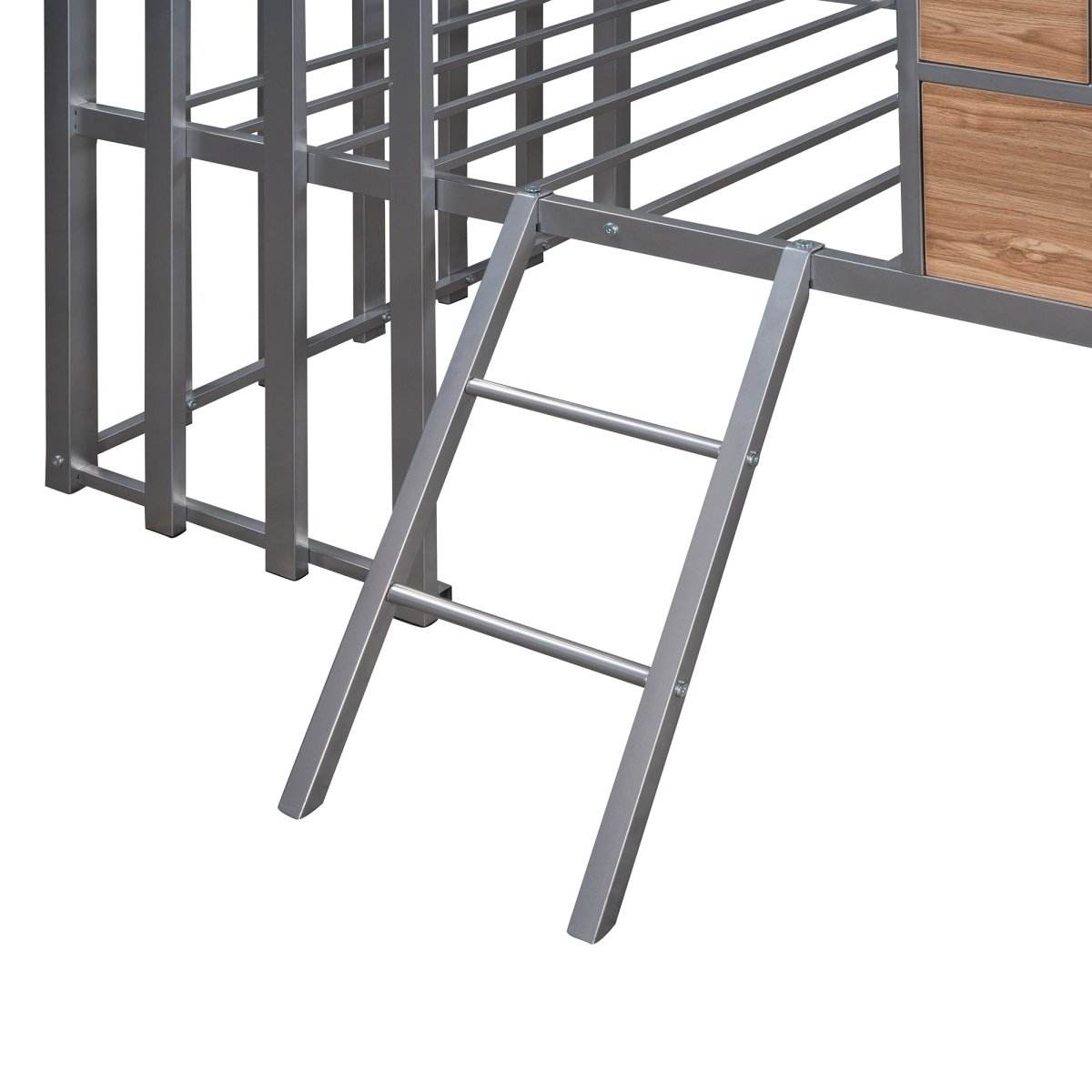 House-Shaped Metal Twin Loft Bunk Bed Frame - Sleep Galleria