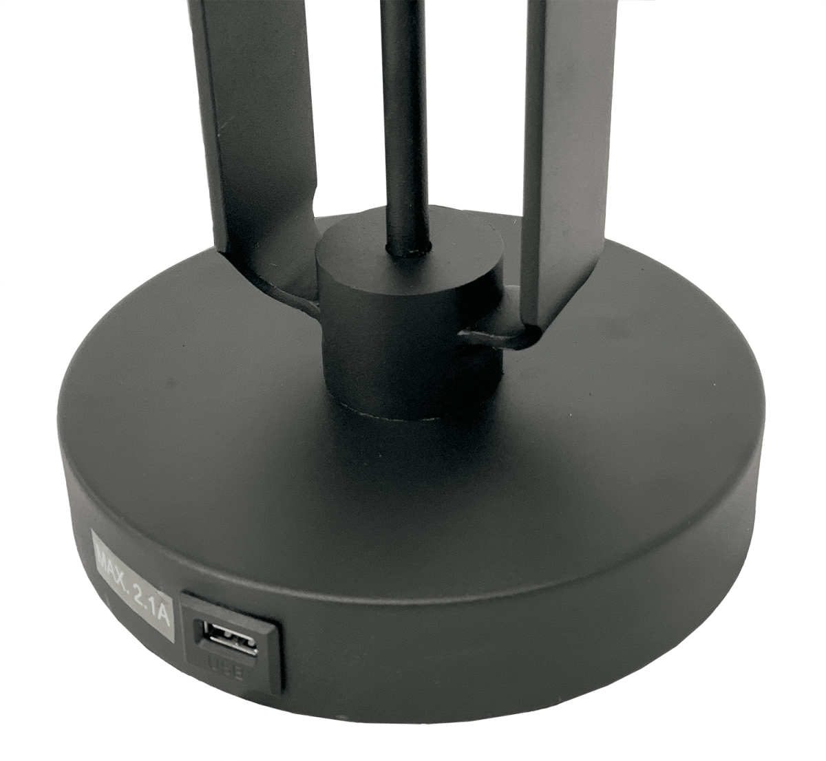 Industrial Black Metal Wire Cage Table Lamp With USB Port - Sleep Galleria