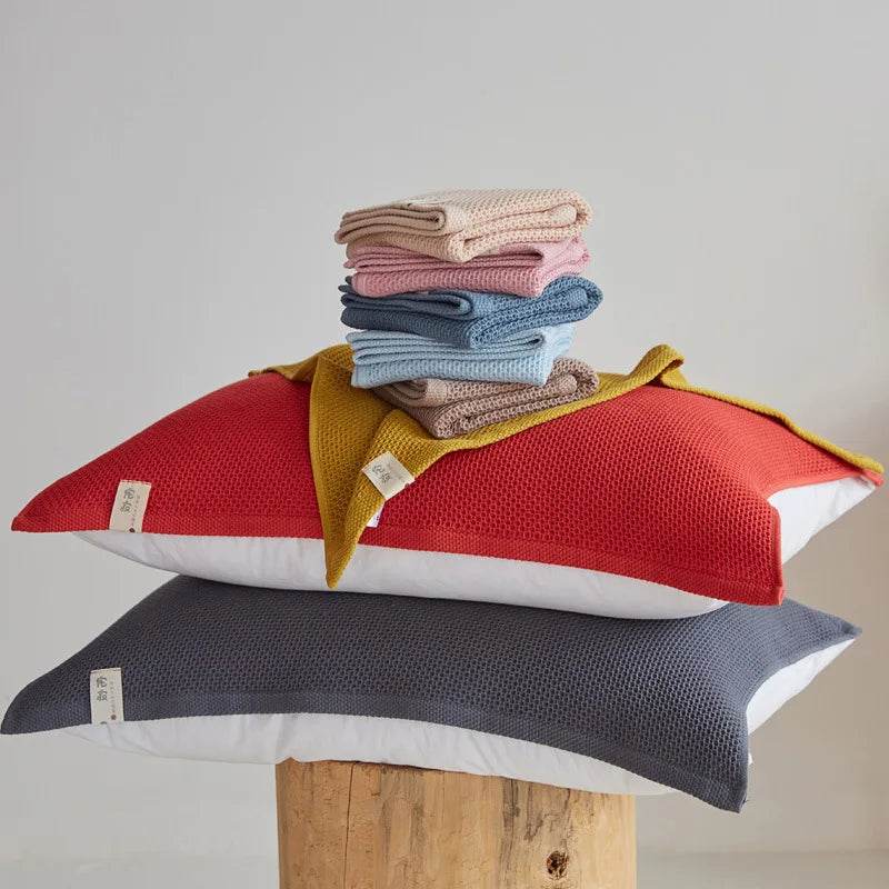 Japanese-Style 100% Cotton Summer Honeycomb Blanket - Omega Lifestyles