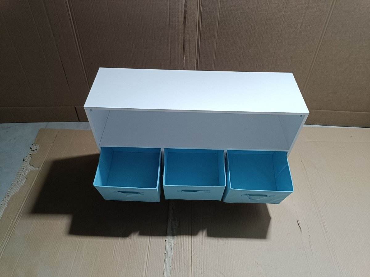 Kids MDF Bookcase With Collapsible Fabric Drawers - Sleep Galleria