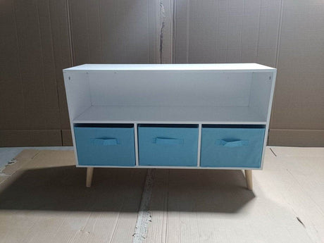 Kids MDF Bookcase With Collapsible Fabric Drawers - Sleep Galleria