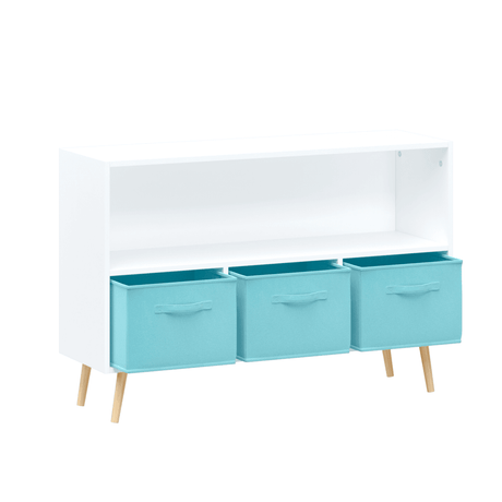 Kids MDF Bookcase With Collapsible Fabric Drawers - Sleep Galleria