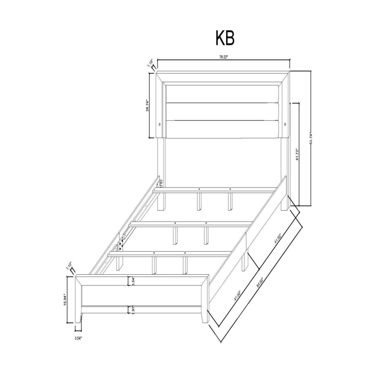 King Modern White Rubber Wood Bed Frame With LED Lighting - Driftwood - Omega Lifestyles