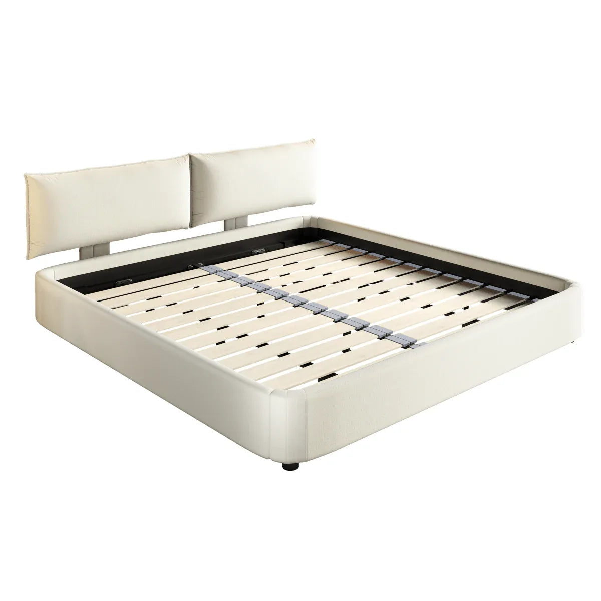 King Size Chenille Upholstered Adjustable Headboard Bed Frame - Omega Lifestyles