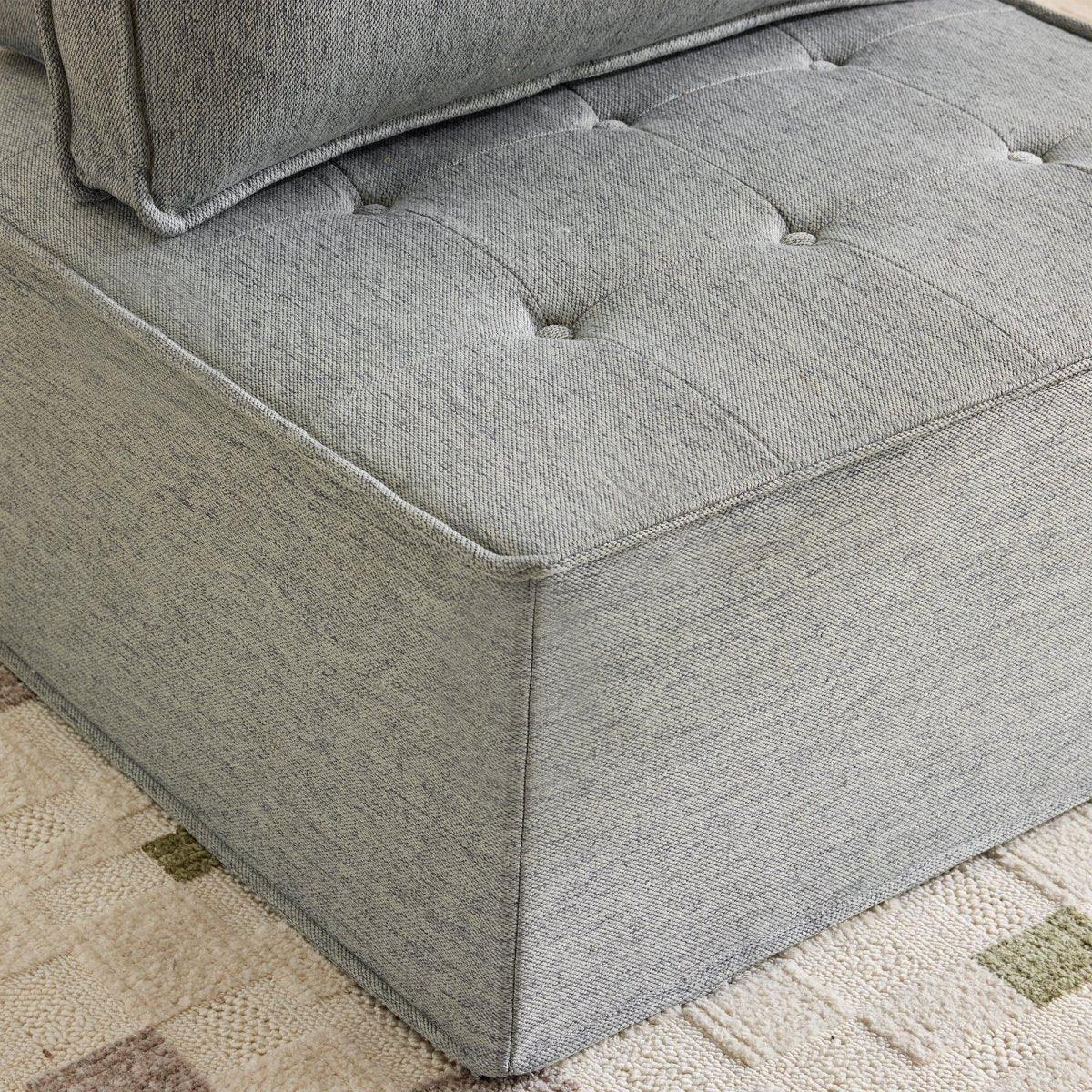 Light Grey Linen Wooden Frame Modular Sofa Chair - Omega Lifestyles