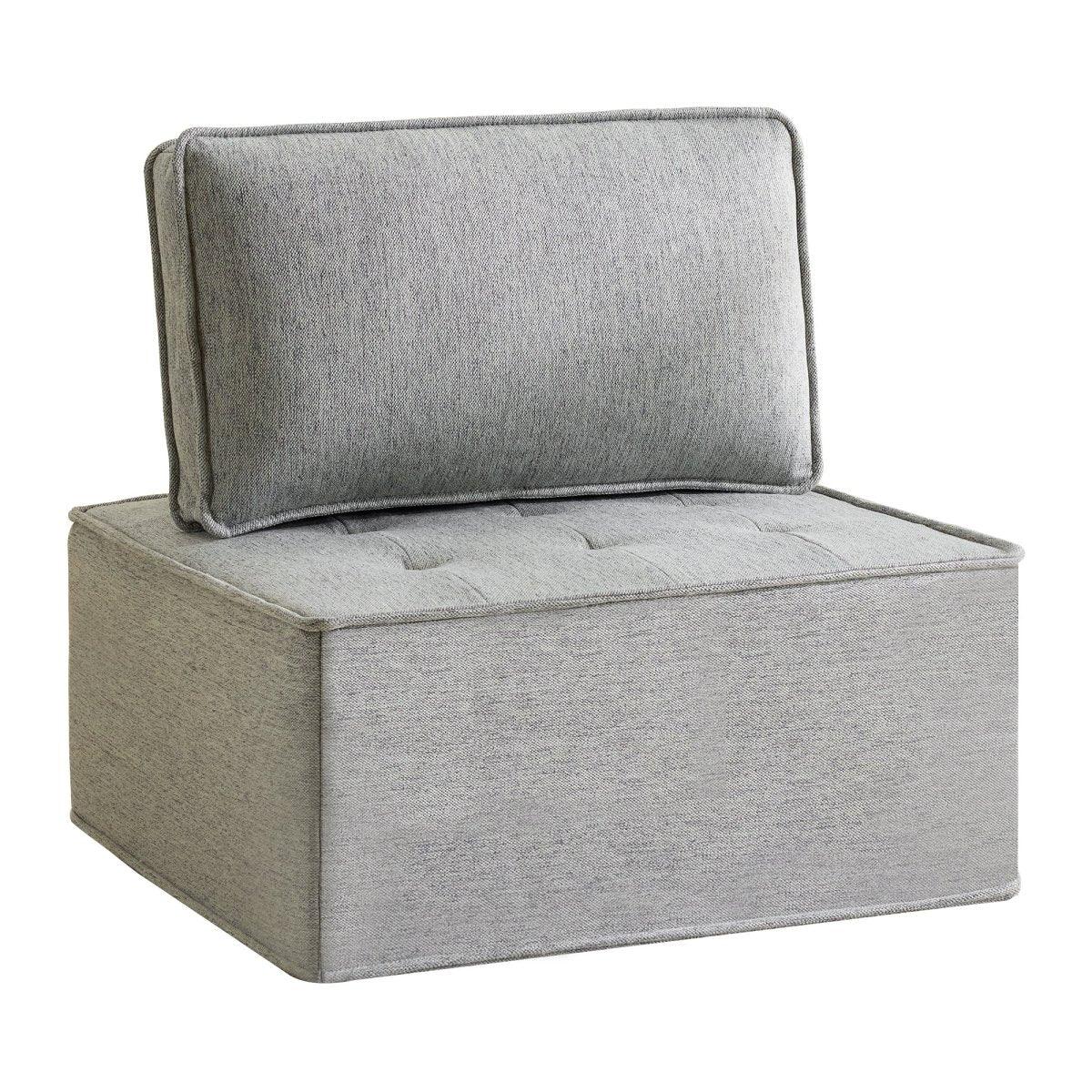 Light Grey Linen Wooden Frame Modular Sofa Chair - Omega Lifestyles
