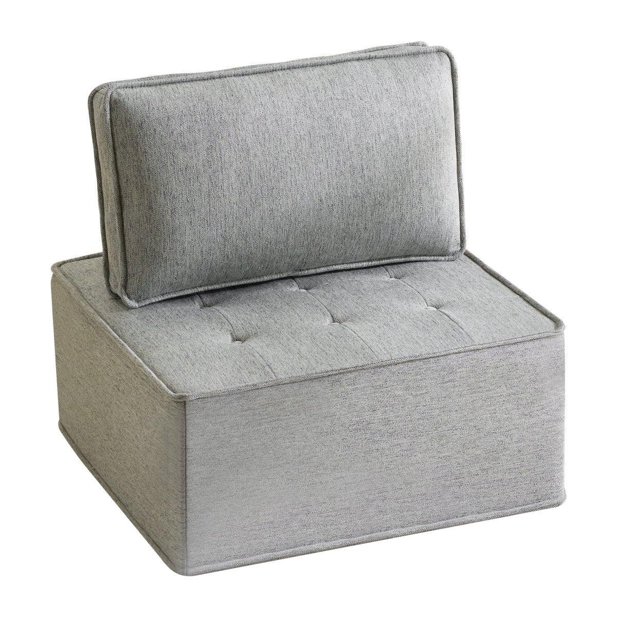Light Grey Linen Wooden Frame Modular Sofa Chair - Omega Lifestyles