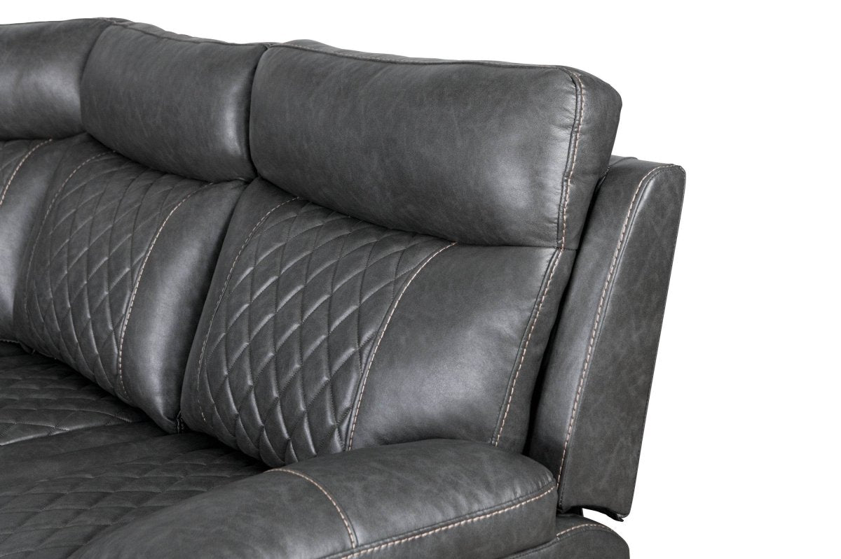 Manual Recliner Sofa With PU Upholstery And Cup Holders - Driftwood - Omega Lifestyles
