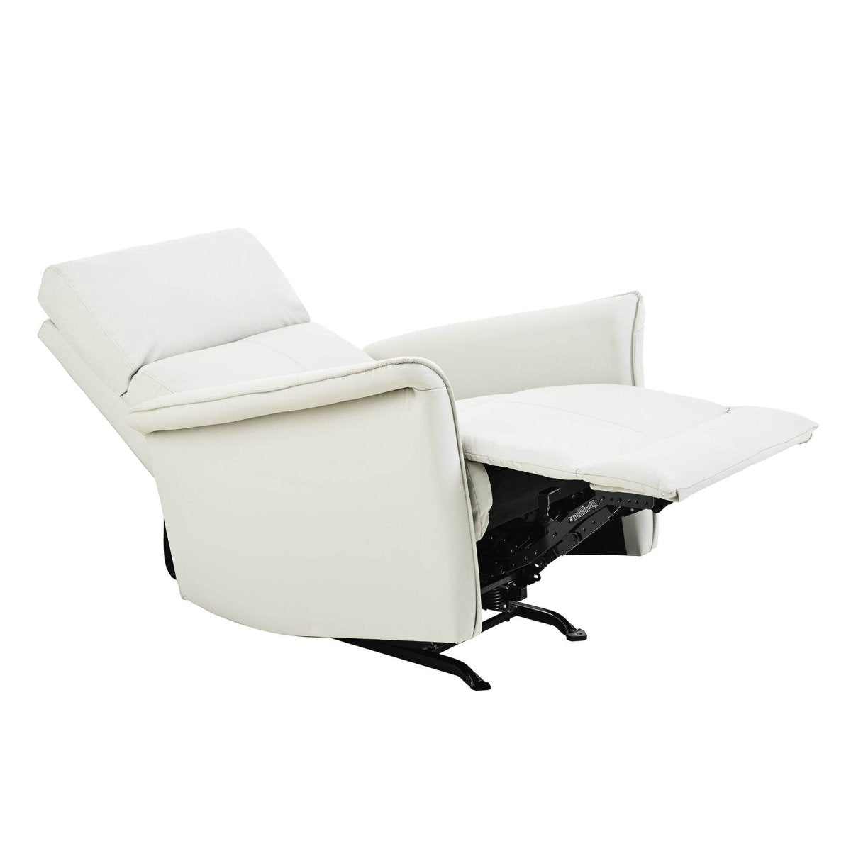 Manual Rocker Recliner Chair Gray Faux Leather Upholstered - Driftwood - Omega Lifestyles