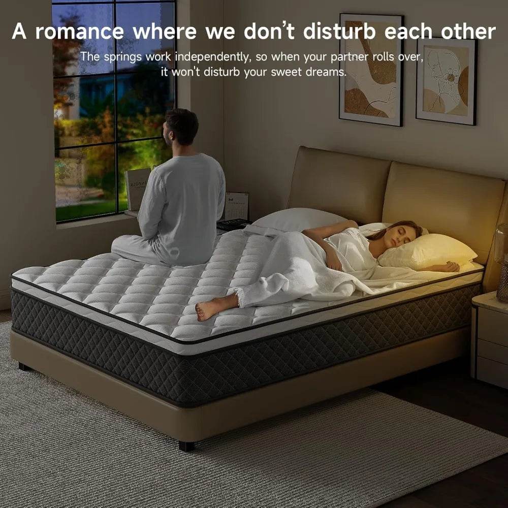 Medium 10-Inch Hybrid Memory Foam Mattress With Pocket Coils - Sleep Galleria