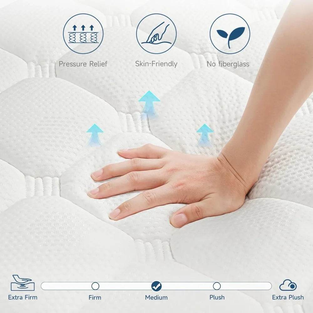 Medium 10-Inch Hybrid Memory Foam Mattress With Pocket Coils - Sleep Galleria