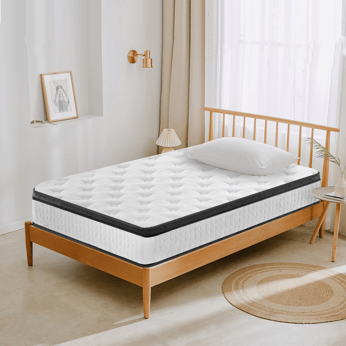 Medium 12-Inch Breathable Memory Foam Pocket Spring Mattress - Sleep Galleria