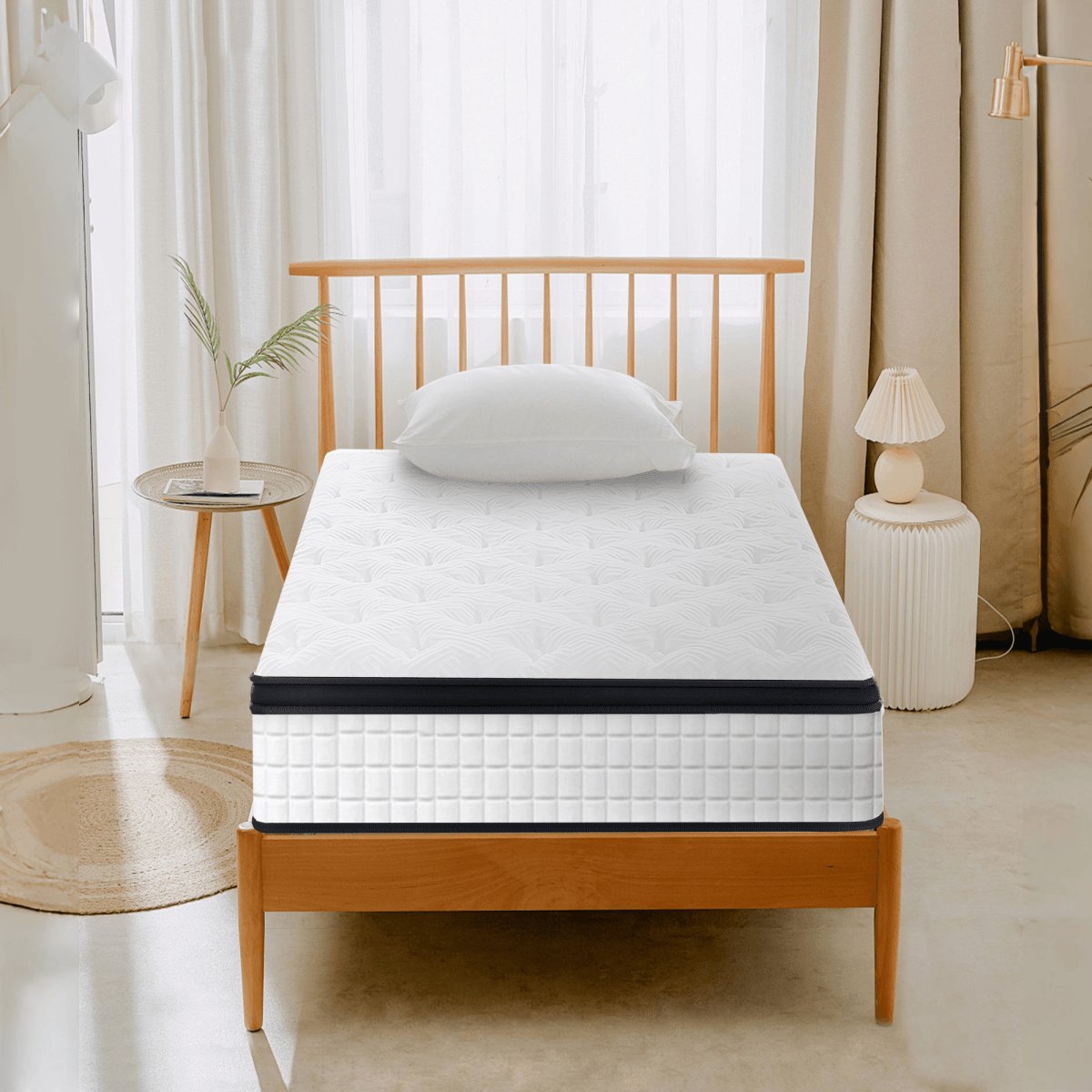 Medium 12-Inch Breathable Memory Foam Pocket Spring Mattress - Sleep Galleria
