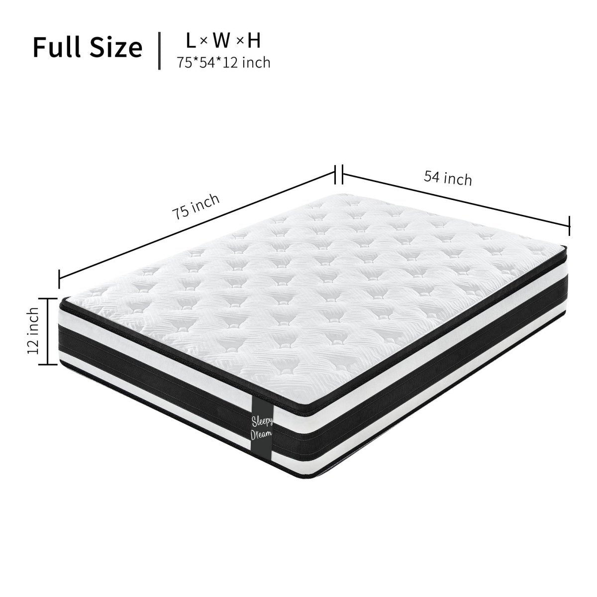 Medium 12-Inch Hybrid Memory Foam Pocket Spring Mattress - Sleep Galleria