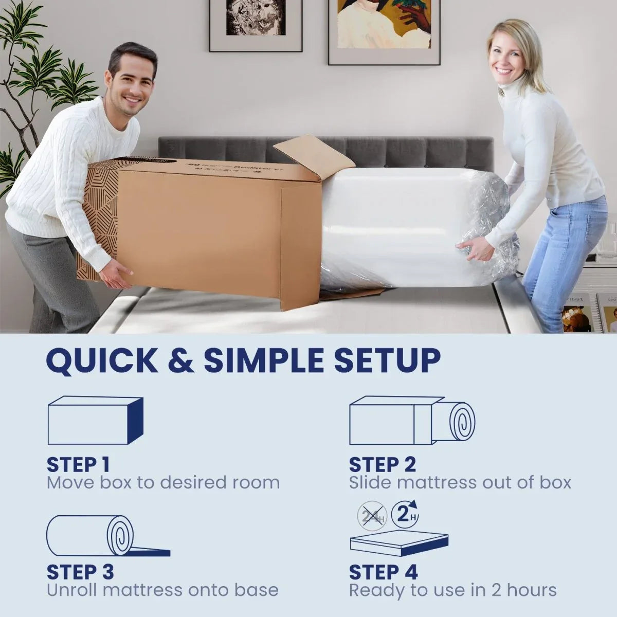 Medium 14-Inch Hybrid Gel Memory Foam King Mattress - Omega Lifestyles