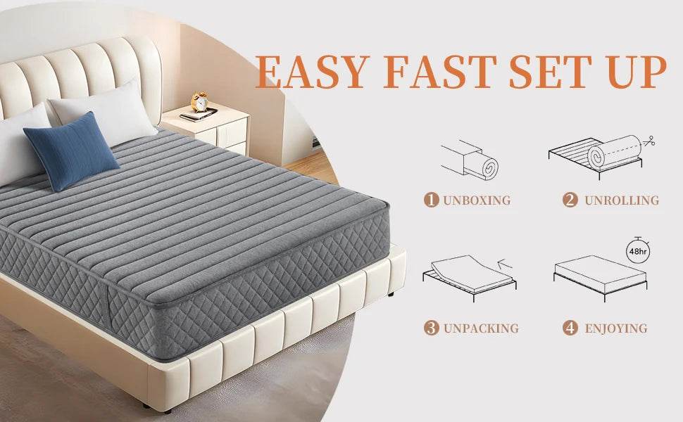 Medium Hybrid Pocket Spring Memory Foam Mattress 8 - Inch - Driftwood - Sleep Galleria