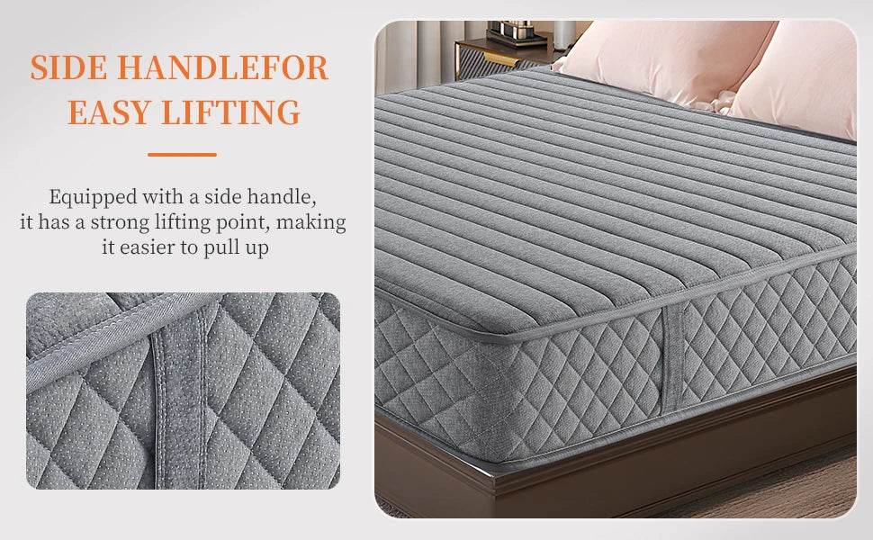 Medium Hybrid Pocket Spring Memory Foam Mattress 8 - Inch - Driftwood - Sleep Galleria