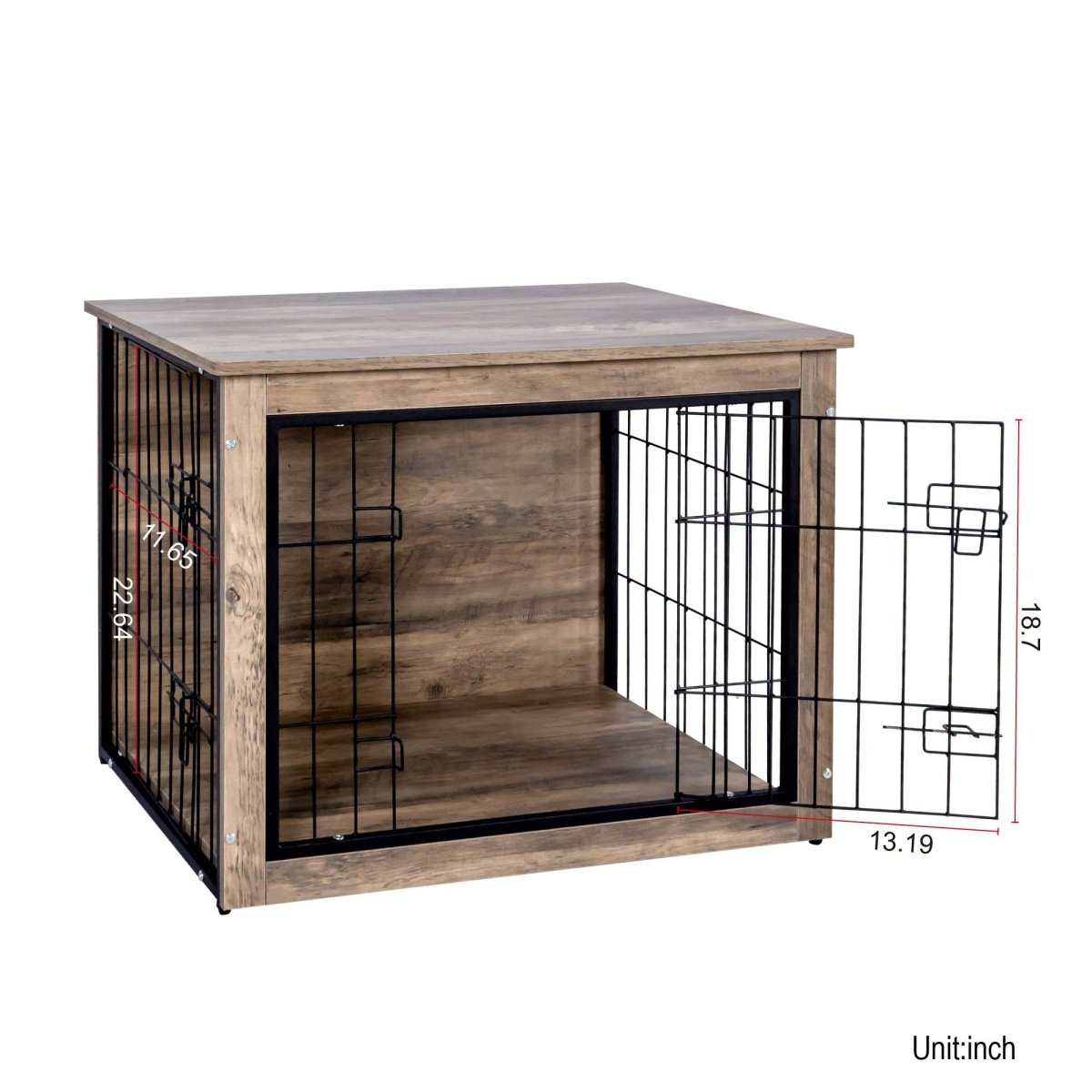 Medium Wooden Dog Crate Furniture With Double Doors - Sleep Galleria