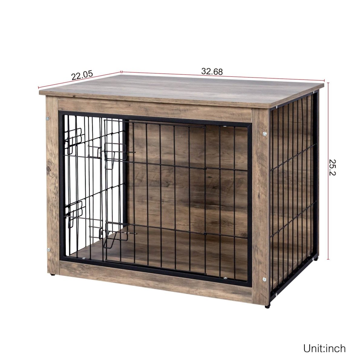 Medium Wooden Dog Crate Furniture With Double Doors - Sleep Galleria