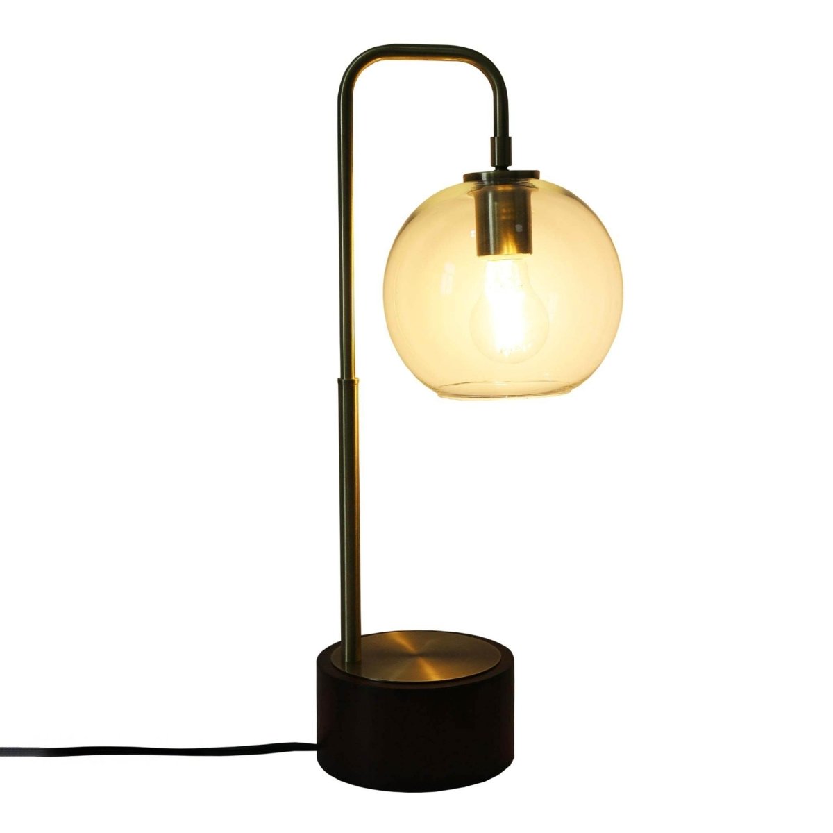 Mid-Century Modern Bronze Metal Glass Table Lamp - Sleep Galleria