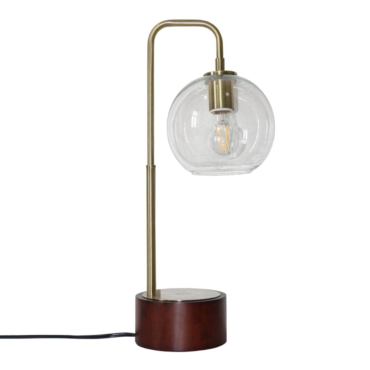 Mid-Century Modern Bronze Metal Glass Table Lamp - Sleep Galleria
