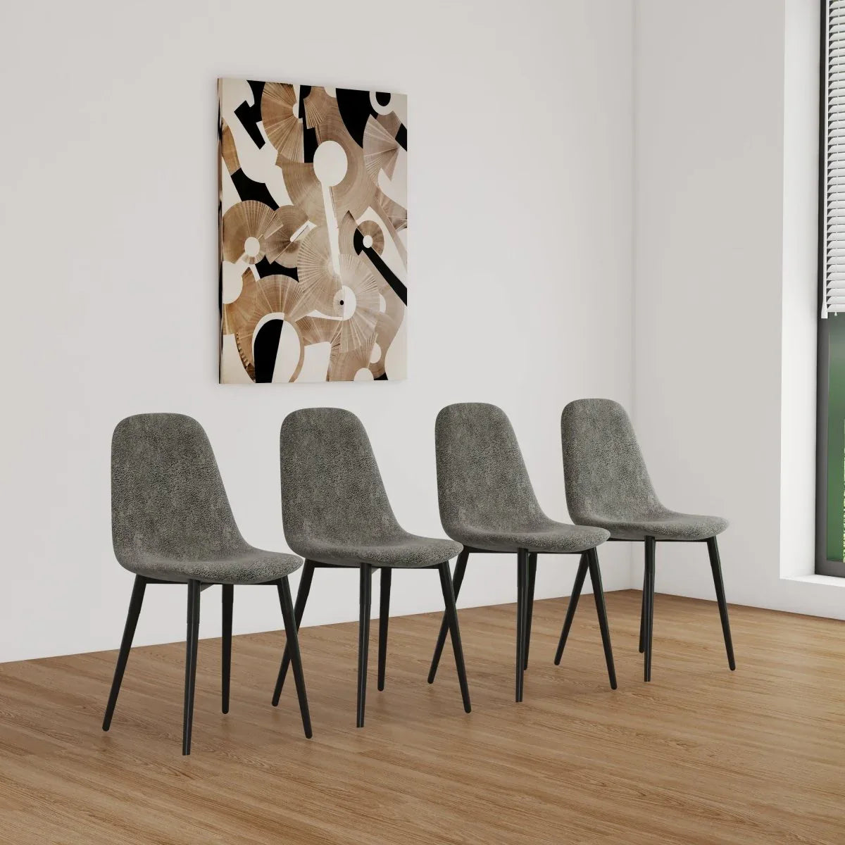 Mid-Century Modern MDF 5-Piece Dining Table Chair Set - Omega Lifestyles