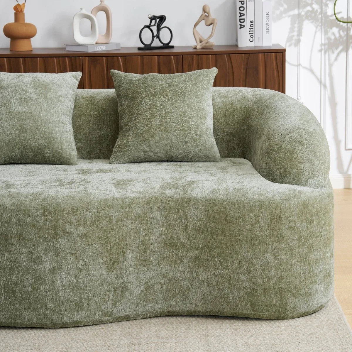 Minimalist Green L-Shape Sectional Sofa With Chaise - Omega Lifestyles