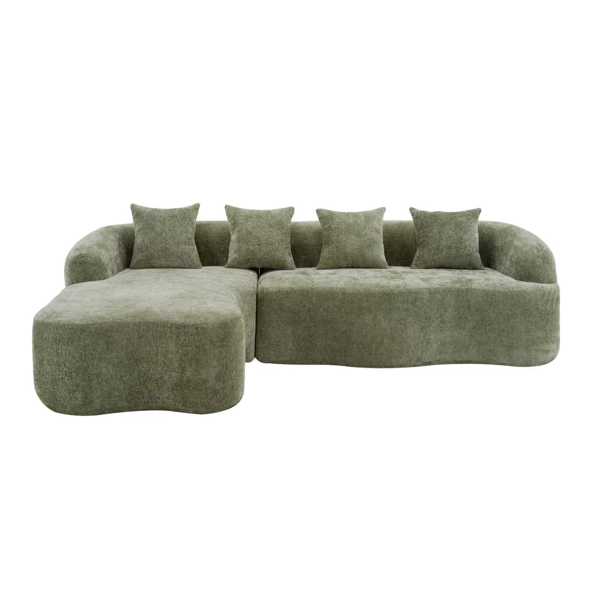 Minimalist Green L-Shape Sectional Sofa With Chaise - Omega Lifestyles
