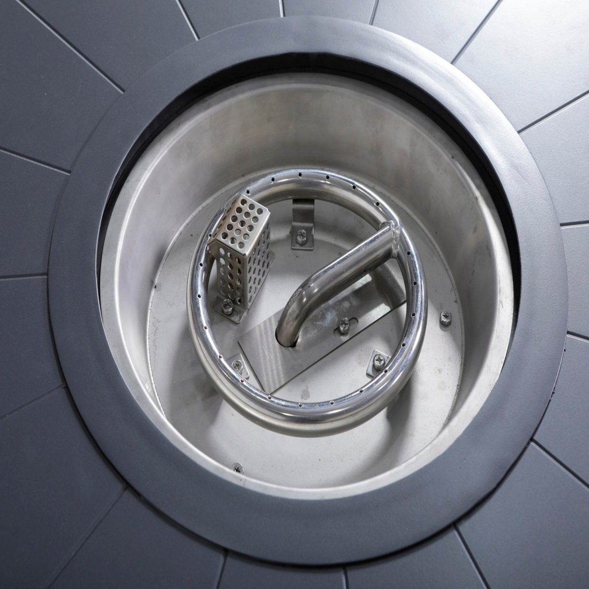 Mixed Gray Rustproof Aluminum Outdoor Fire Pit Table With Lid - Driftwood - Omega Lifestyles