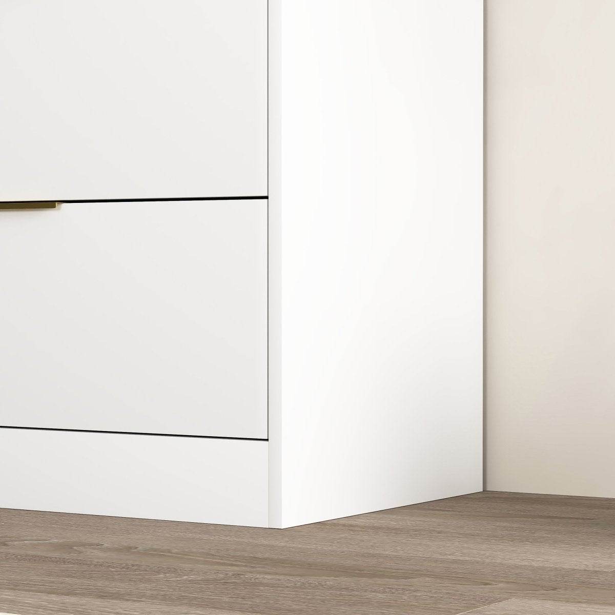 Modern 6-Drawer White Particle Board Dresser - Sleep Galleria