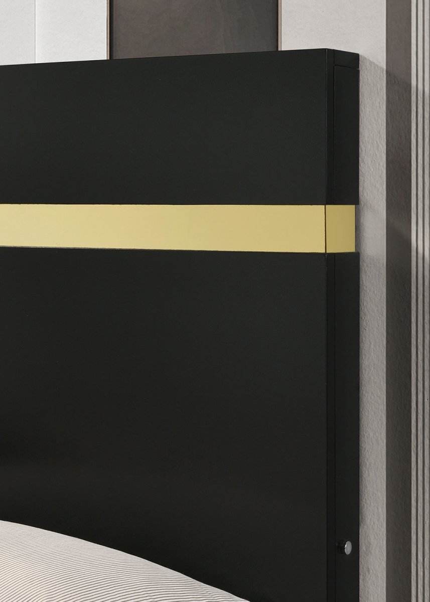 Modern Black 3-Piece Bedroom Set With LED Nightstands - Sleep Galleria