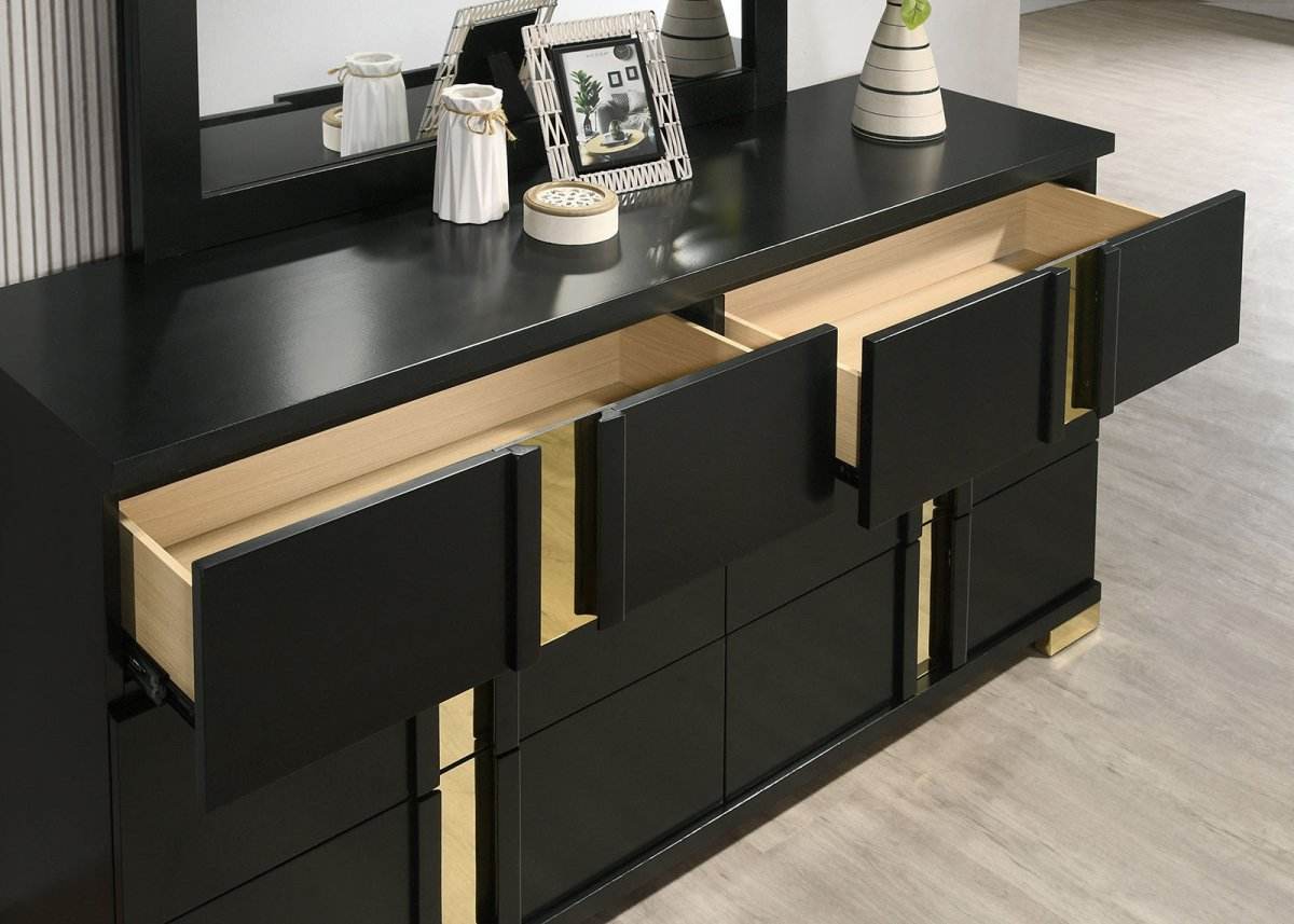 Modern Black 3-Piece Bedroom Set With LED Nightstands - Sleep Galleria