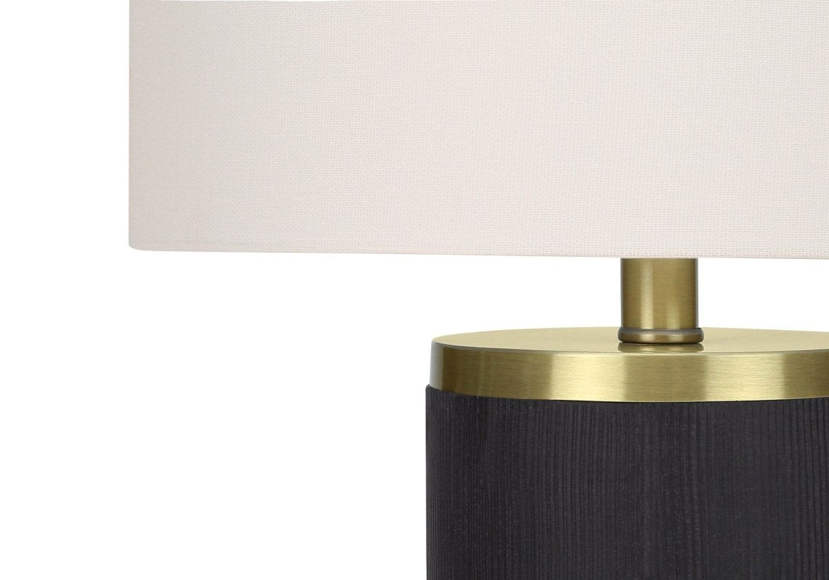 Modern Black Concrete Ribbed Base Table Lamp - Sleep Galleria