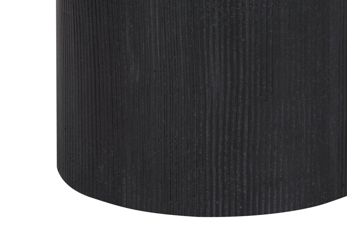 Modern Black Concrete Ribbed Base Table Lamp - Sleep Galleria