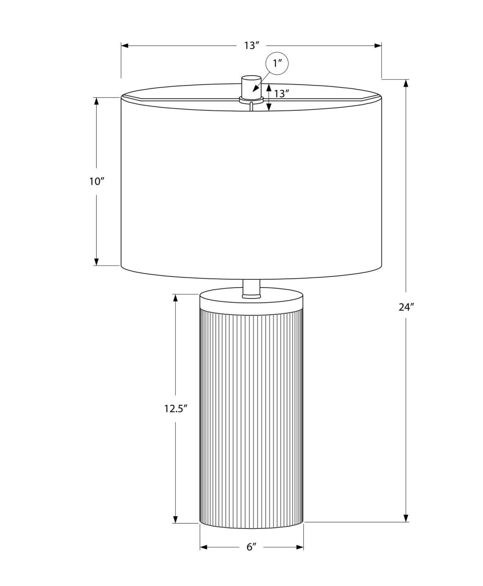 Modern Black Concrete Ribbed Base Table Lamp - Sleep Galleria