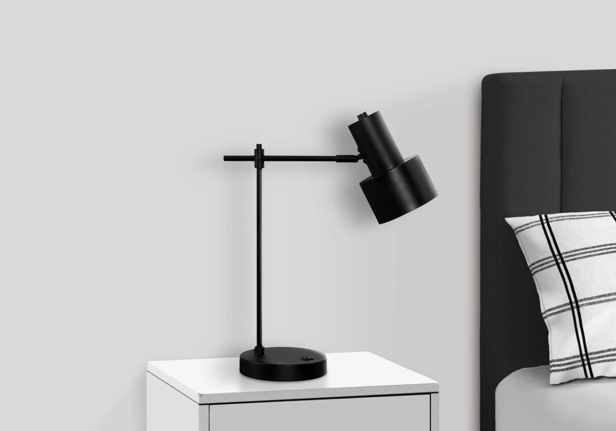 Modern Black Metal USB Port Table Lamp - Sleep Galleria