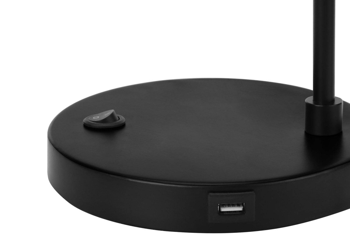 Modern Black Metal USB Port Table Lamp - Sleep Galleria