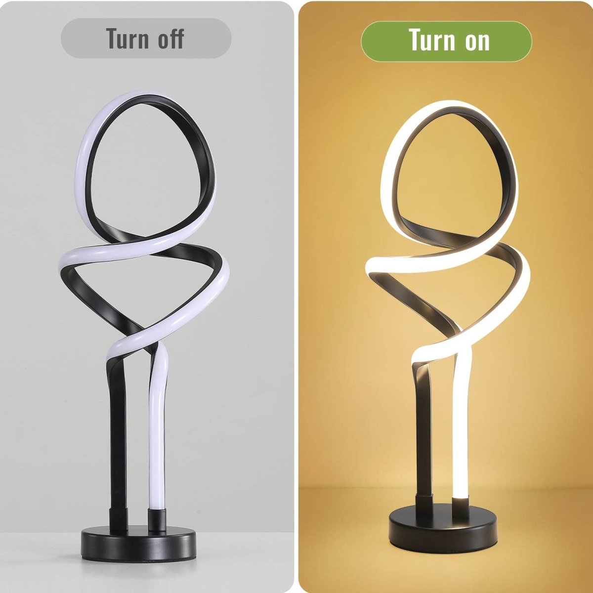 Modern Double Spiral Adjustable Brightness LED Table Lamp - Sleep Galleria