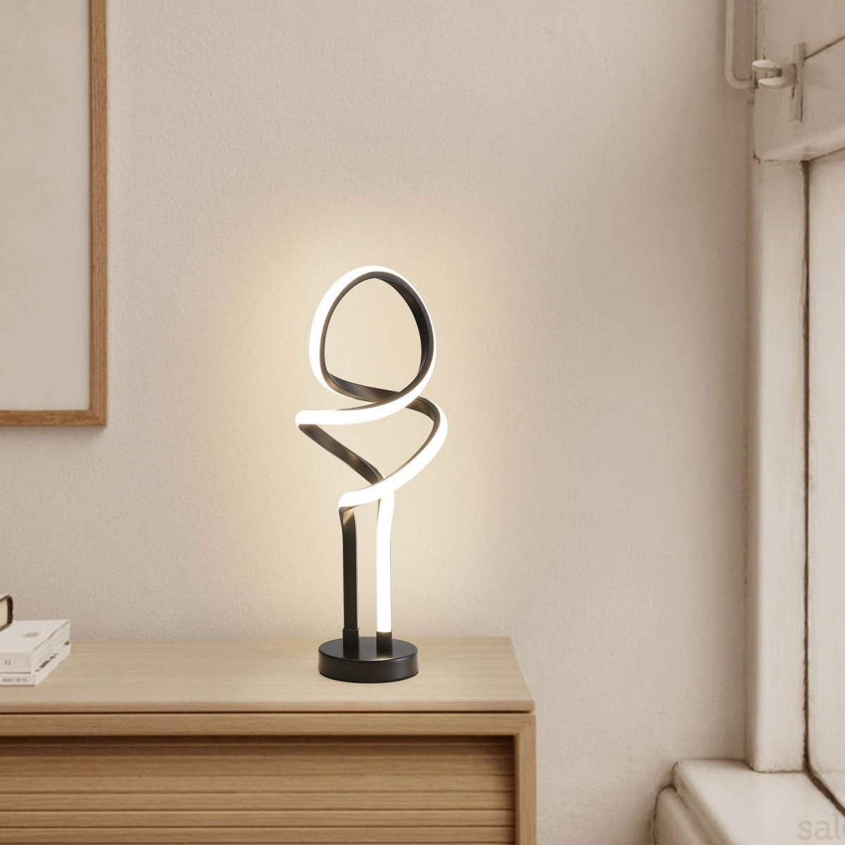 Modern Double Spiral Adjustable Brightness LED Table Lamp - Sleep Galleria