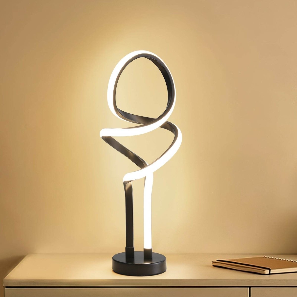 Modern Double Spiral Adjustable Brightness LED Table Lamp - Sleep Galleria